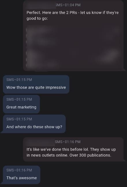 Client text message reacting to fast geo-grid ranking results